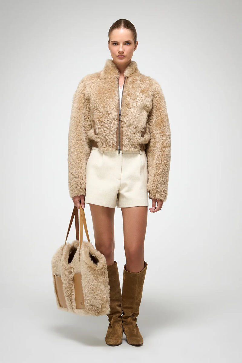 VSP - Liviana - Beige Brown Shearling Jacket