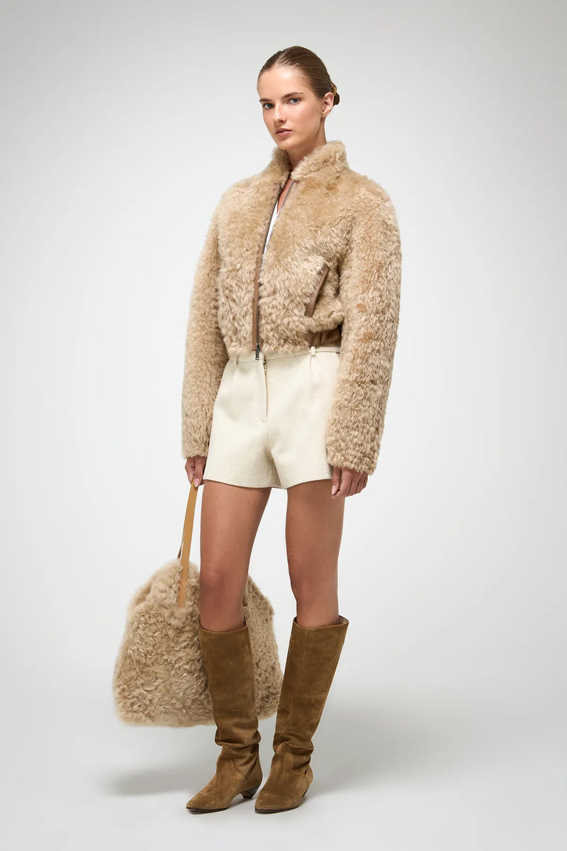 VSP - Liviana - Beige Brown Shearling Jacket