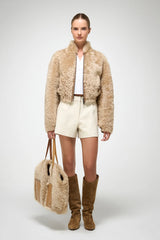 VSP - Liviana - Beige Brown Shearling Jacket