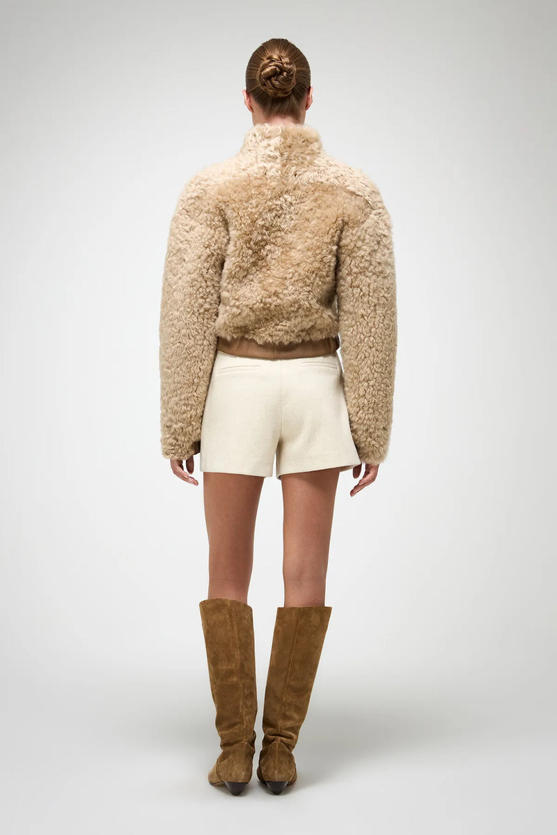 VSP - Liviana - Beige Brown Shearling Jacket
