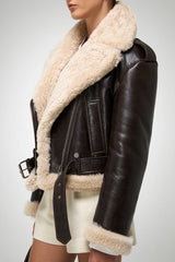VSP - Tierra - Brown Beige Shearling Jacket