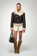 VSP - Tierra - Brown Beige Shearling Jacket