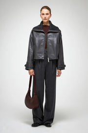 V S P - Olga - Anthracite Leather Jacket