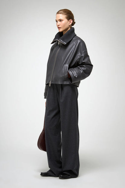 V S P - Olga - Anthracite Leather Jacket