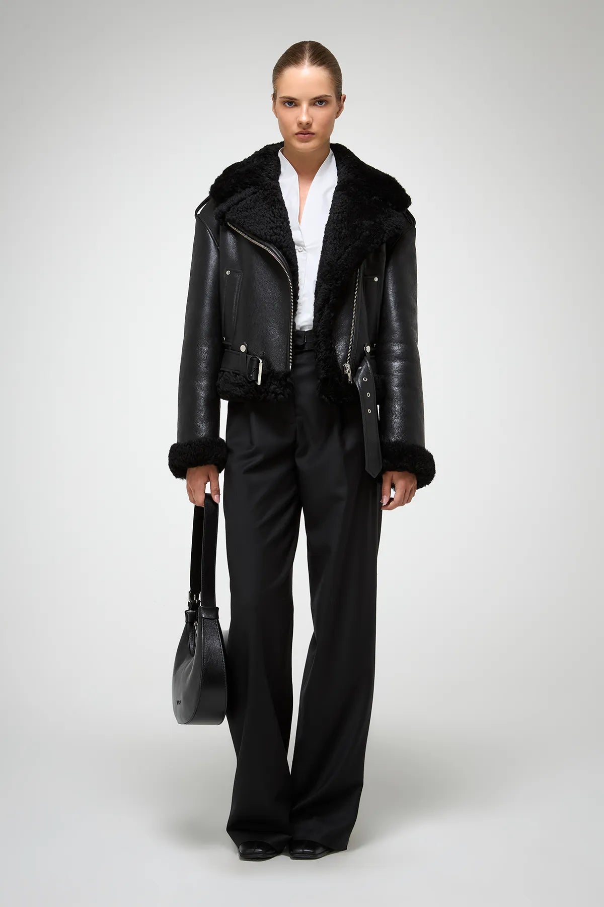 V S P - Tierra - Black Shearling Jacket