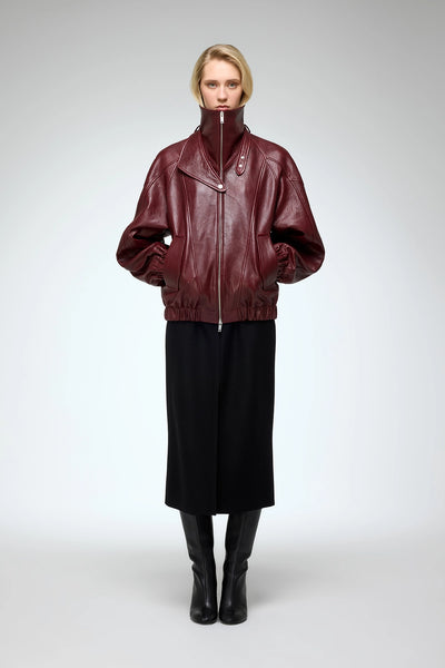 ジャケット・アウター archive single leather blouson Bordeaux FUA1321_grande.webp?v=1741263552