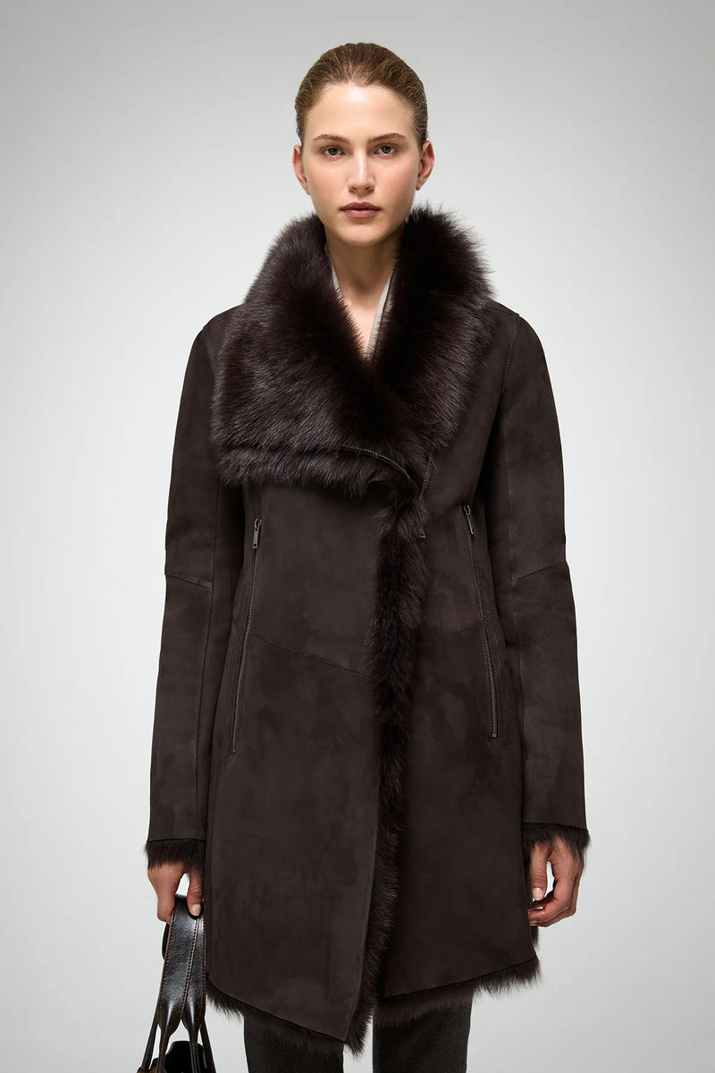 VSP - Kristell - Toscana Brown Shearling Coat