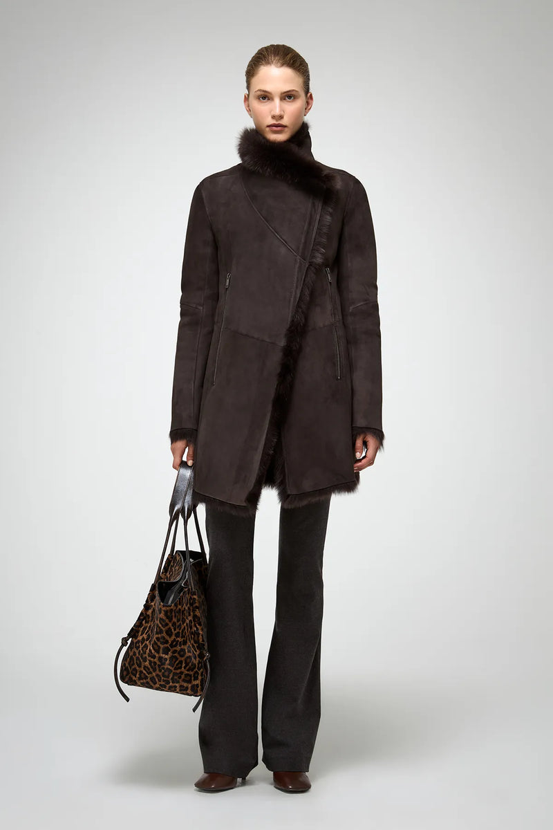 VSP - Kristell - Toscana Brown Shearling Coat