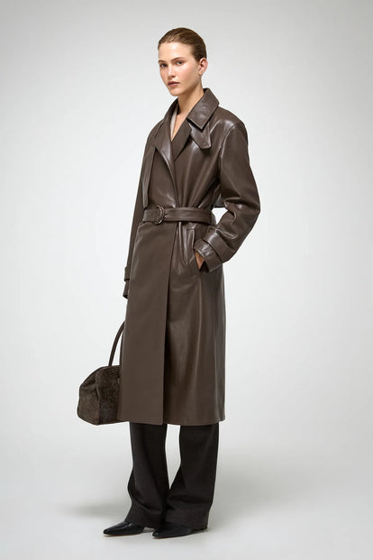 V S P - Isabelle - Light Brown Leather Coat