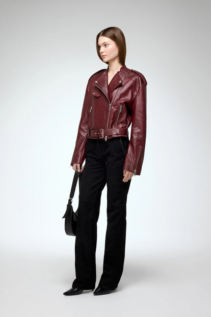 V S P - Ruby - Bordeaux Leather Jacket