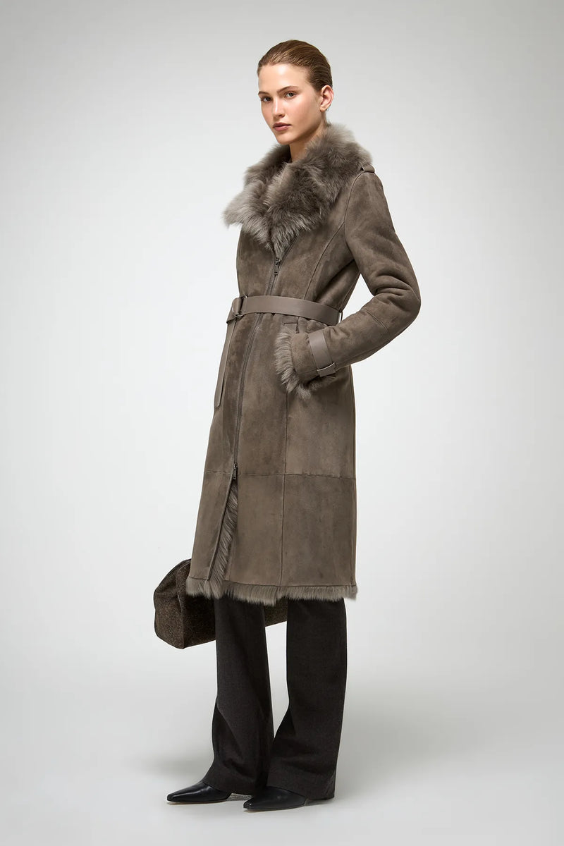 VSP - Lyza -  Toscana Stone Shearling Coat