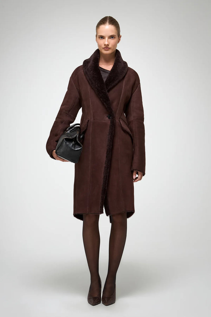 VSP - Murielle - Cherry Shearling Coat
