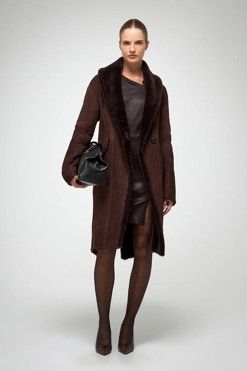 VSP - Murielle - Cherry Shearling Coat