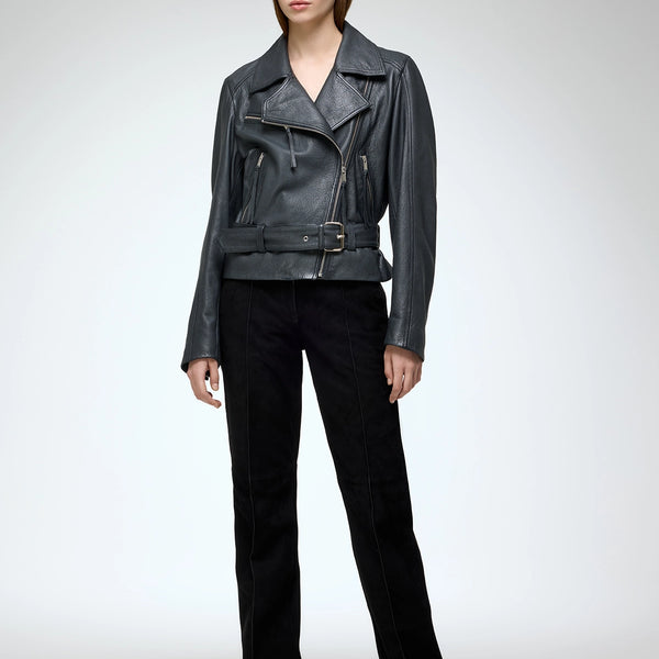V S P - Amelia - Anthracite Leather Jacket