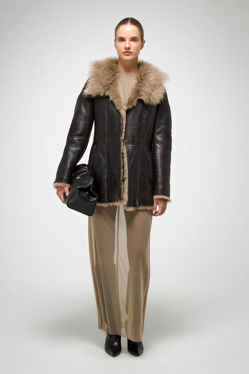 VSP - Mallory - Desert Beige Shearling Coat