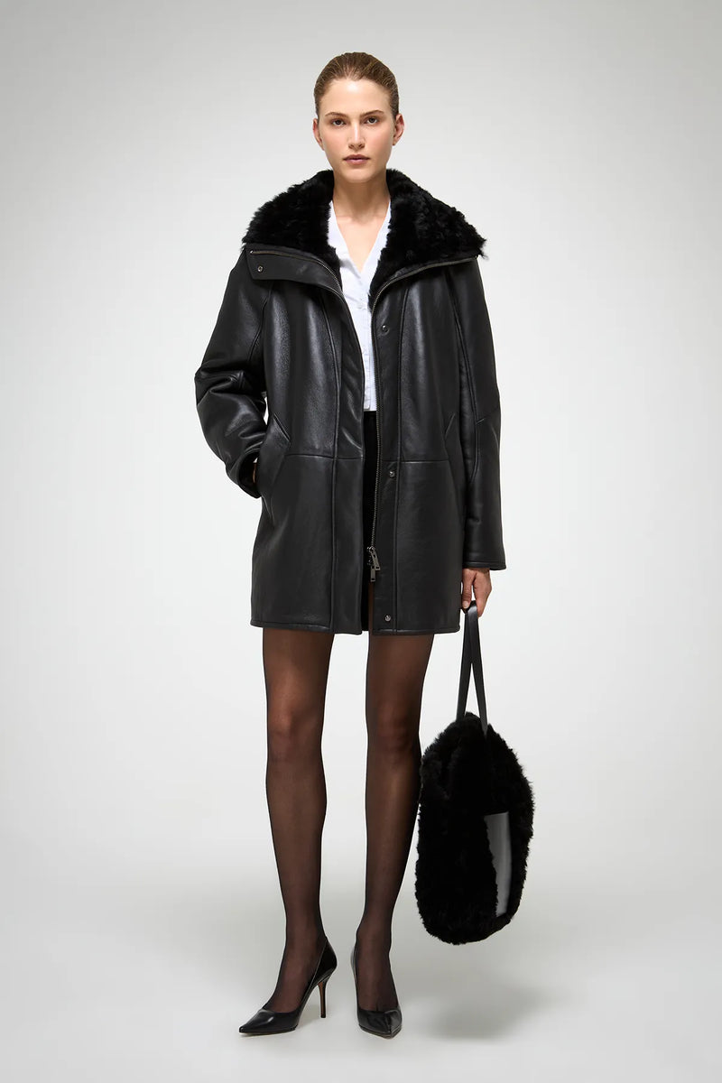 VSP - Prescillia - Black Shearling Coat