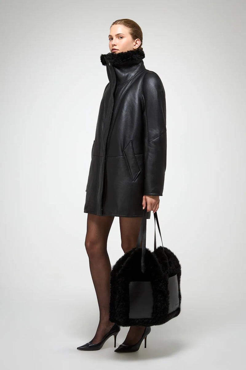 VSP - Prescillia - Black Shearling Coat