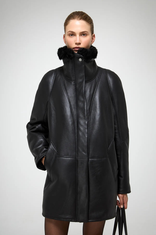 VSP - Prescillia - Black Shearling Coat