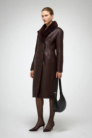 V S P - Celina - Cherry Shearling Coat