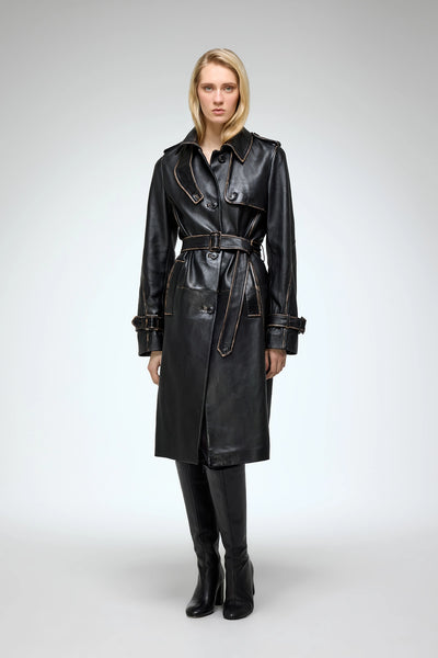 V S P - Helena - Black Leather Coat