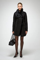 VSP - Kristell - Toscana Black Suede Shearling Coat