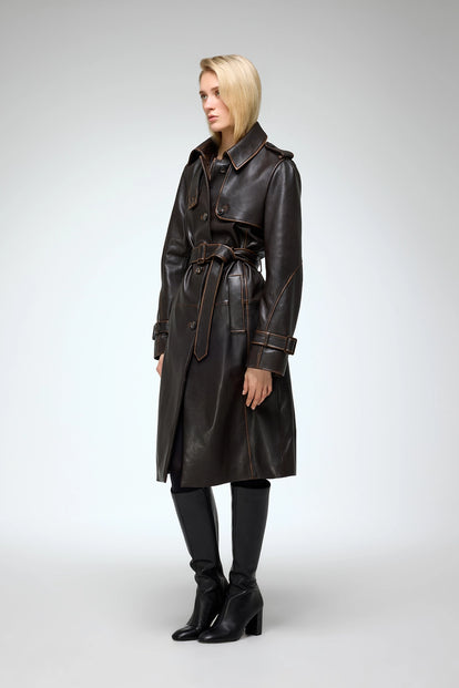 V S P - Helena - Brown Leather Coat