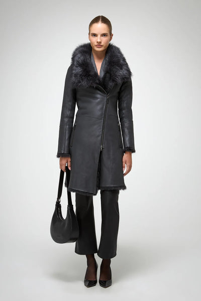 V S P - Mylena - Toscana Anthracite Shearling Coat