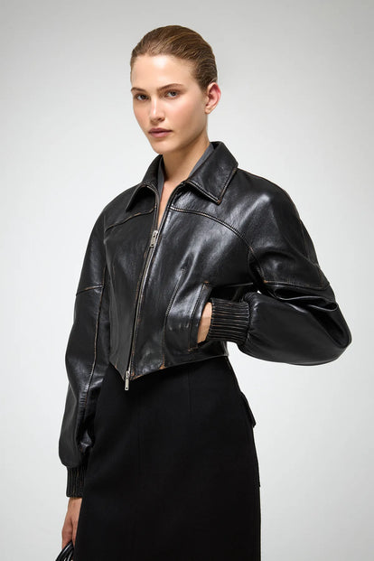 V S P - Abigail - Dark Brown Leather Jacket