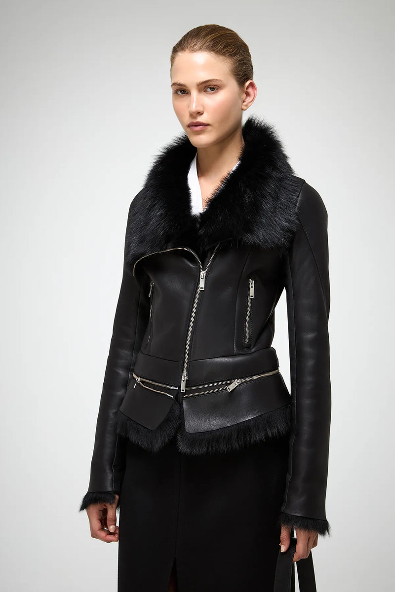 VSP - Josette - Black Shearling Jacket