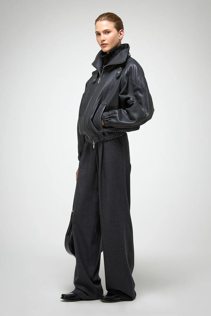 VSP - May - Anthracite Leather Jacket