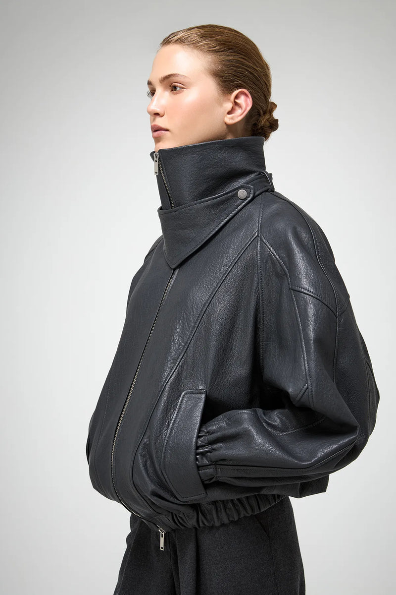 VSP - May - Anthracite Leather Jacket