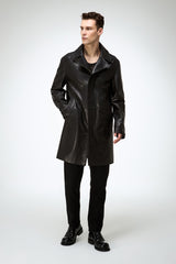 Tony - Black Leather Coat