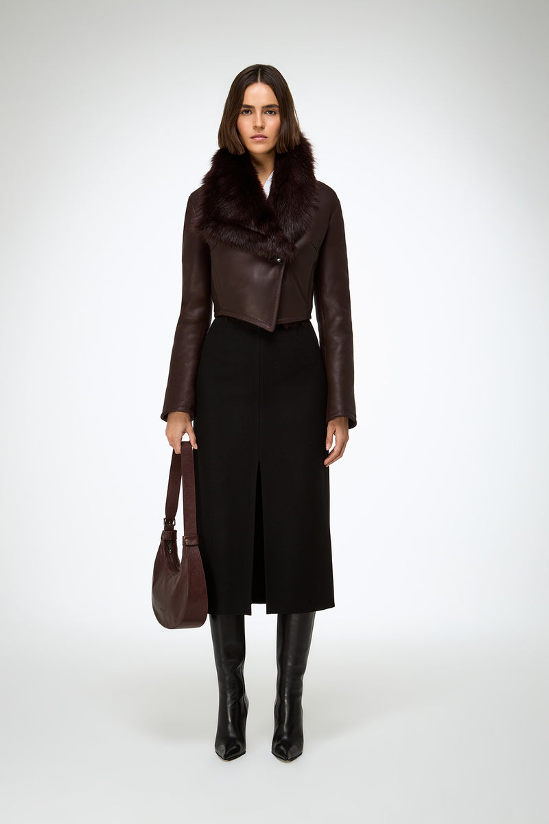 Yva - Cherry Shearling Jacket