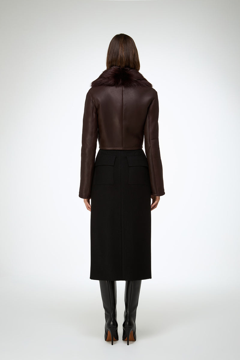 Yva - Cherry Shearling Jacket