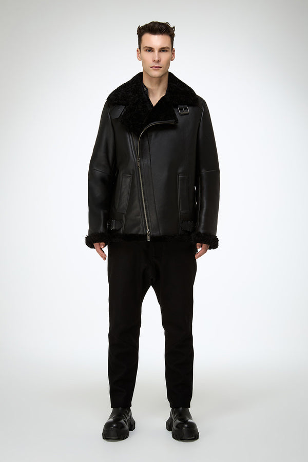 Rico - Black Shearling Coat