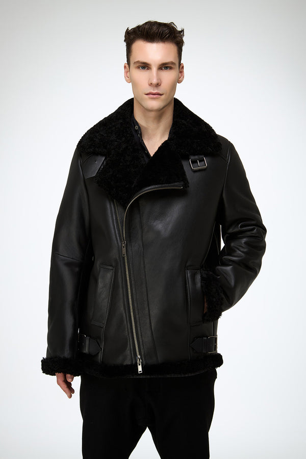 Rico - Black Shearling Coat