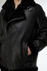 Rico - Black Shearling Coat