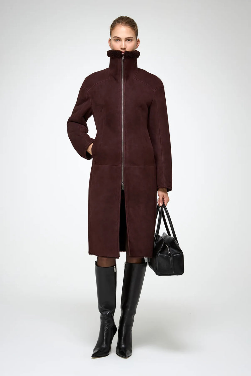 VSP - Salome - Cherry Shearling Coat