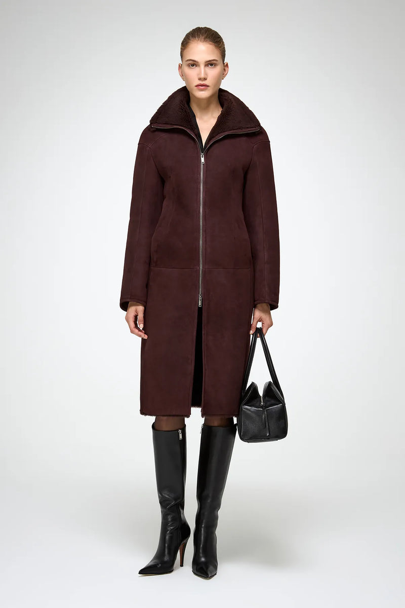 VSP - Salome - Cherry Shearling Coat