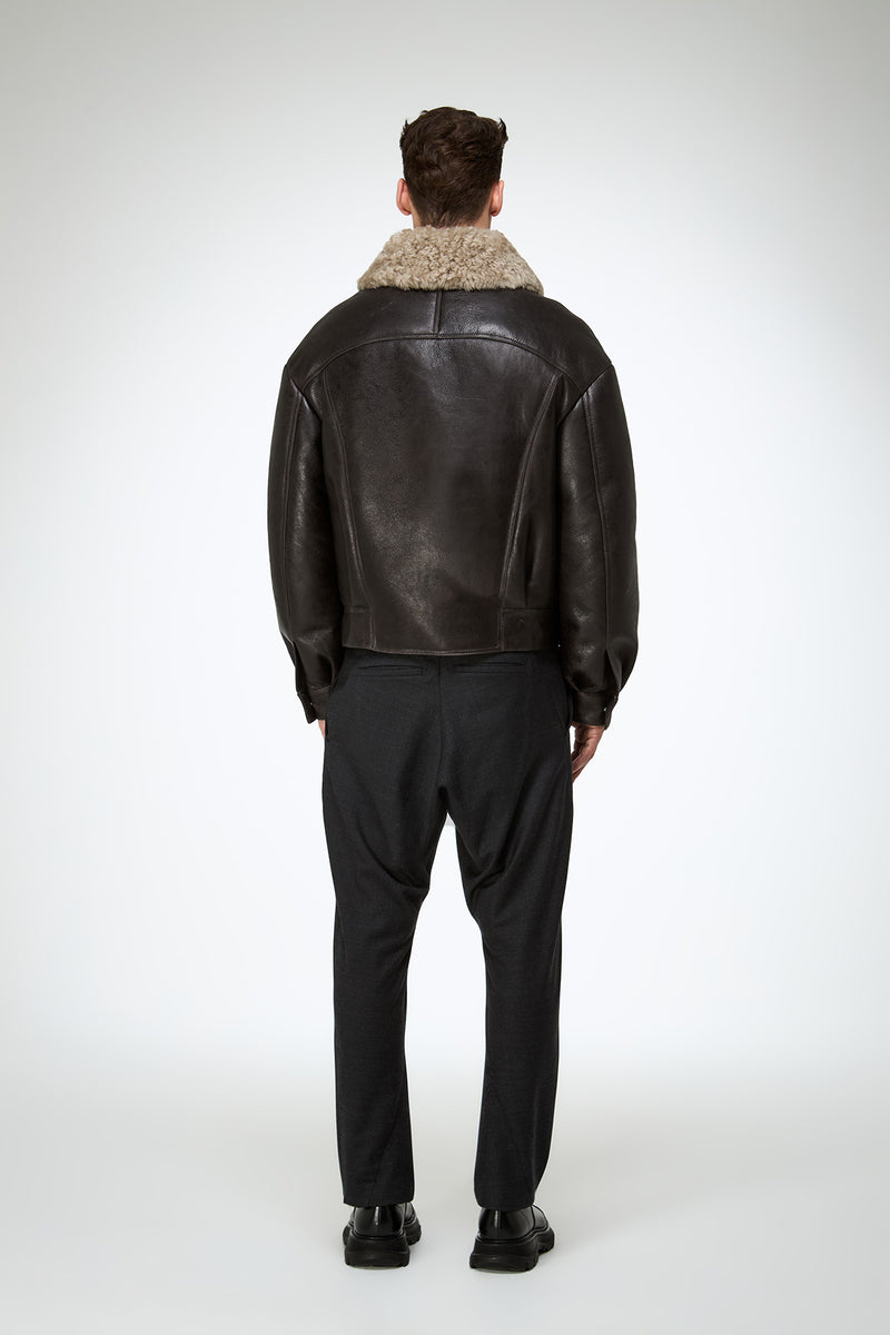 John - Anthracite Shearling Jacket