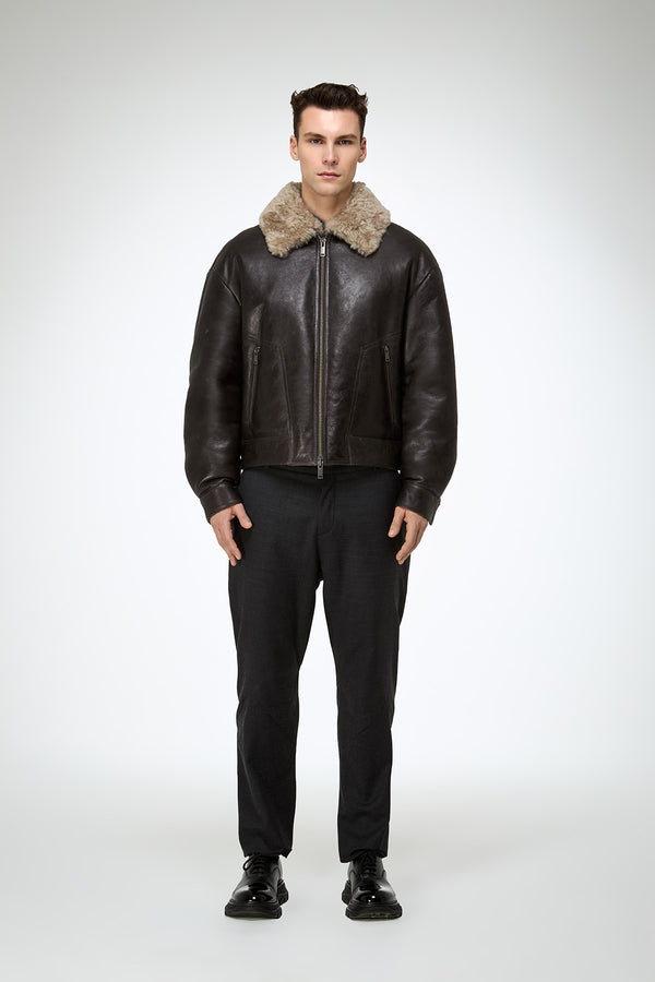 John - Anthracite Shearling Jacket