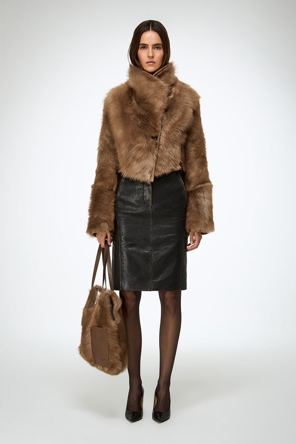 Ashley - Sand Shearling Jacket