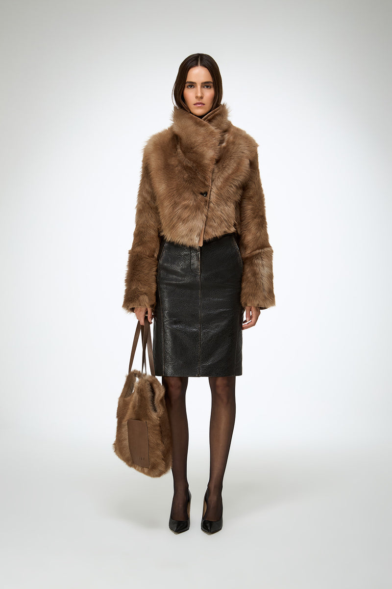 Ashley - Sand Shearling Jacket