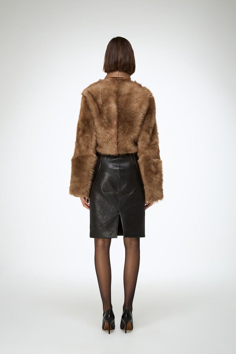 Ashley - Sand Shearling Jacket