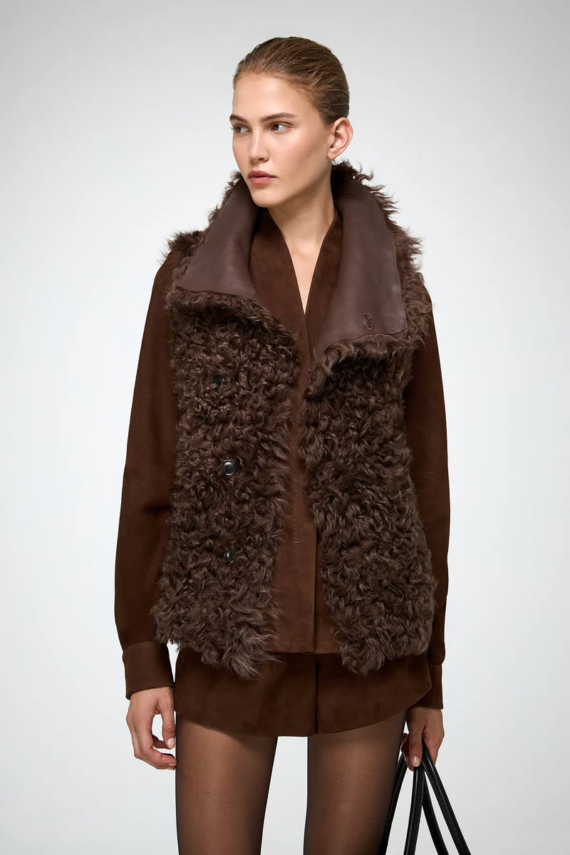 VSP - Solene - Tobacco Shearling Vest
