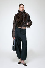Ashley - Grey Shearling Jacket