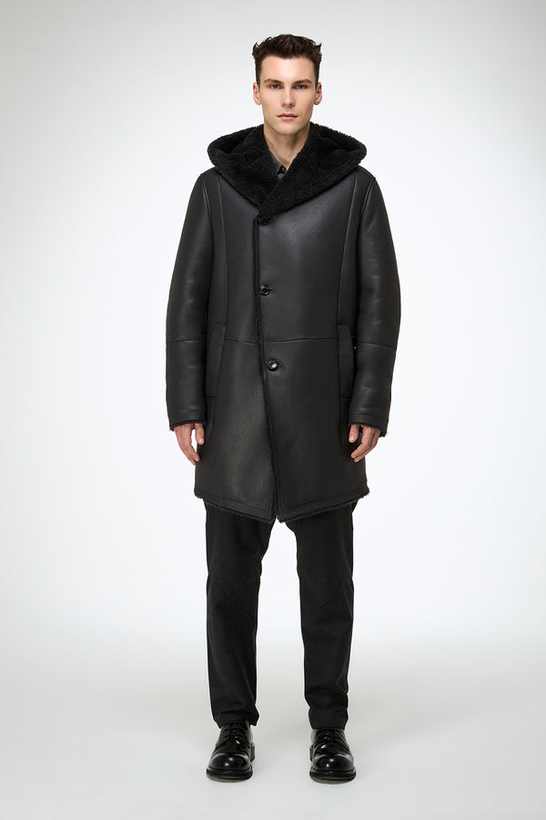 Teo - Anthracite Shearling Coat