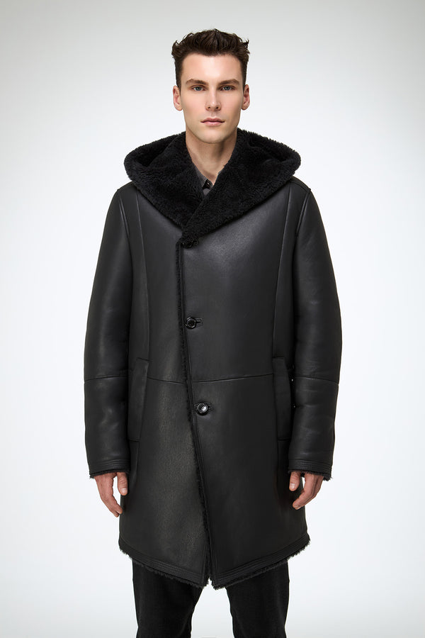 Teo - Anthracite Shearling Coat