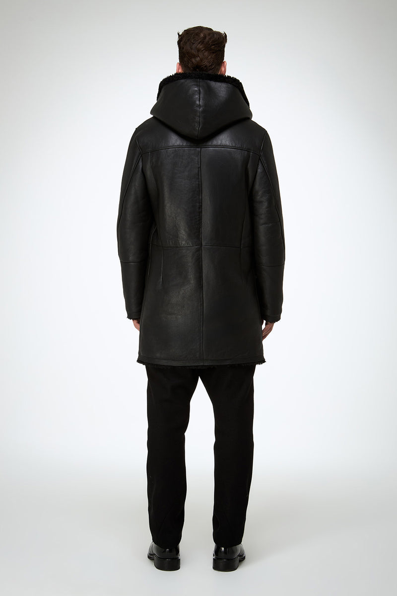 V S P - Teo - Black Shearling Coat