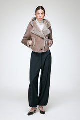 Ida - Stone Shearling Jacket
